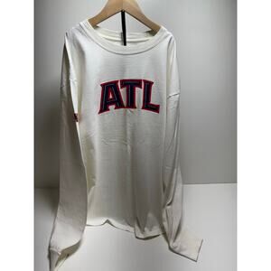 Atlanta Hawks Men’s Long Sleeve Tee Shirt Sz XL White Logo Athleisure